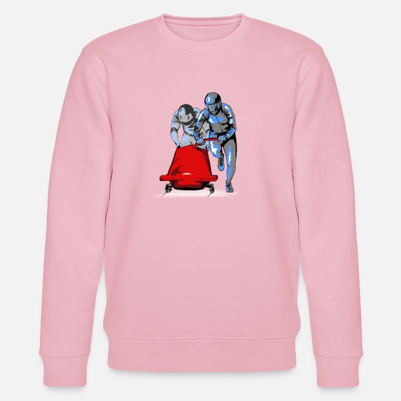 Bobfahrer beim Anschieben am Start - Stanley/Stella Unisex Bio-Sweatshirt CHANGER  - Hellrosa