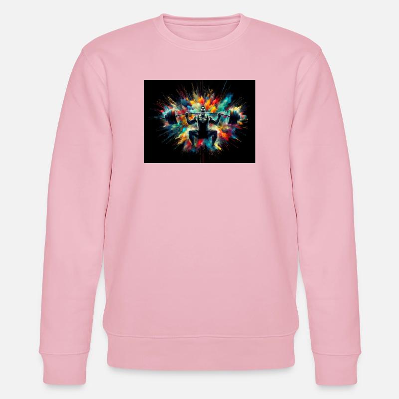 Spektakuläre Illustration eines Gewichthebers - Stanley/Stella Unisex Bio-Sweatshirt CHANGER  - Hellrosa