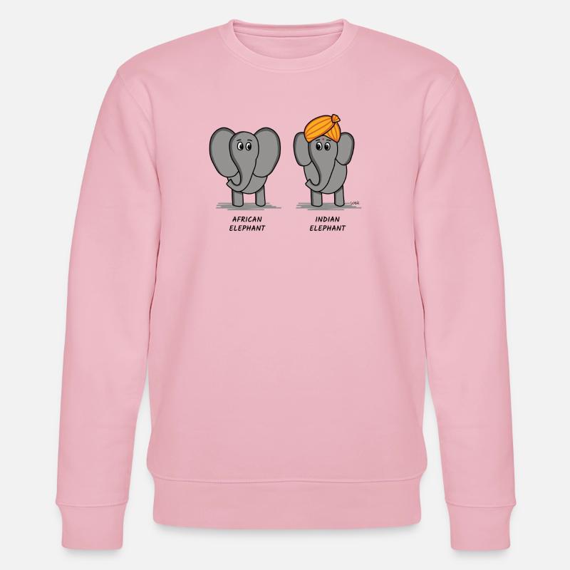Éléphant d’Afrique, Éléphant d’Inde - Sweat bio CHANGER Stanley/Stella Unisexe - rose pâle