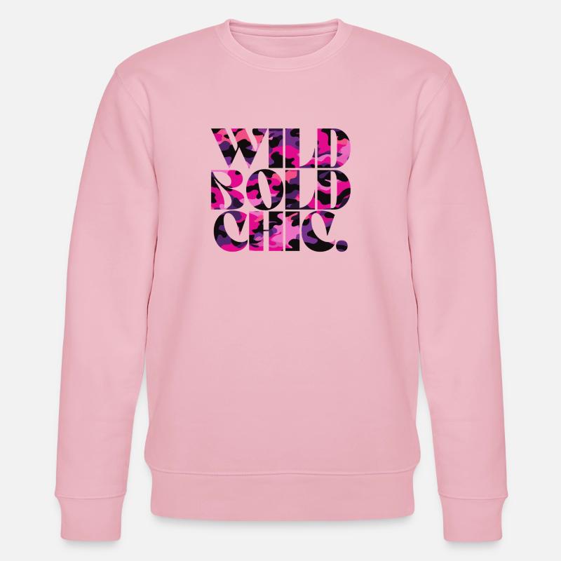 Wild Bold Chic Camo Pattern Design - Stanley/Stella CHANGER Unisex Organic Sweatshirt - cotton pink