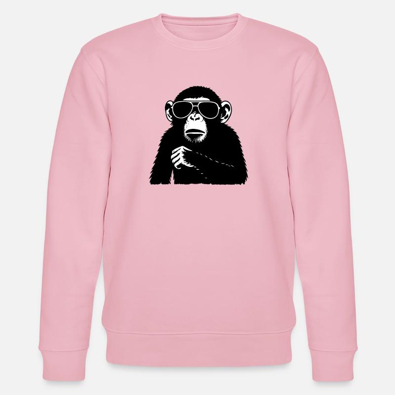 Cool Affe mit Sonnenbrille - Stanley/Stella Unisex Bio-Sweatshirt CHANGER  - Hellrosa