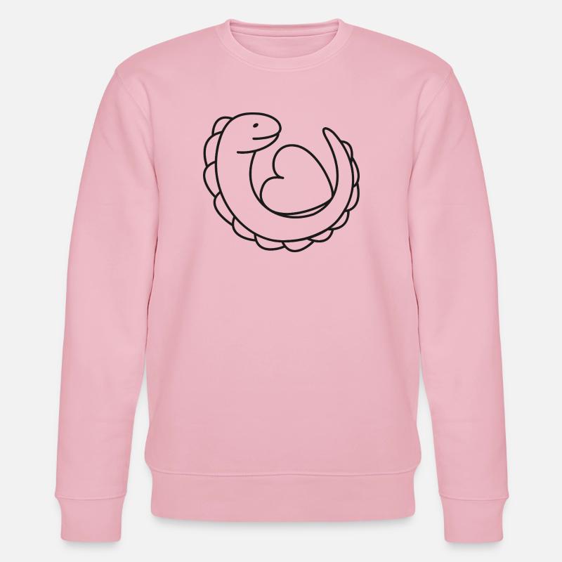 Echse mit Herz – Gecko, Liebe & Schutzsymbol - Stanley/Stella Unisex Bio-Sweatshirt CHANGER  - Hellrosa