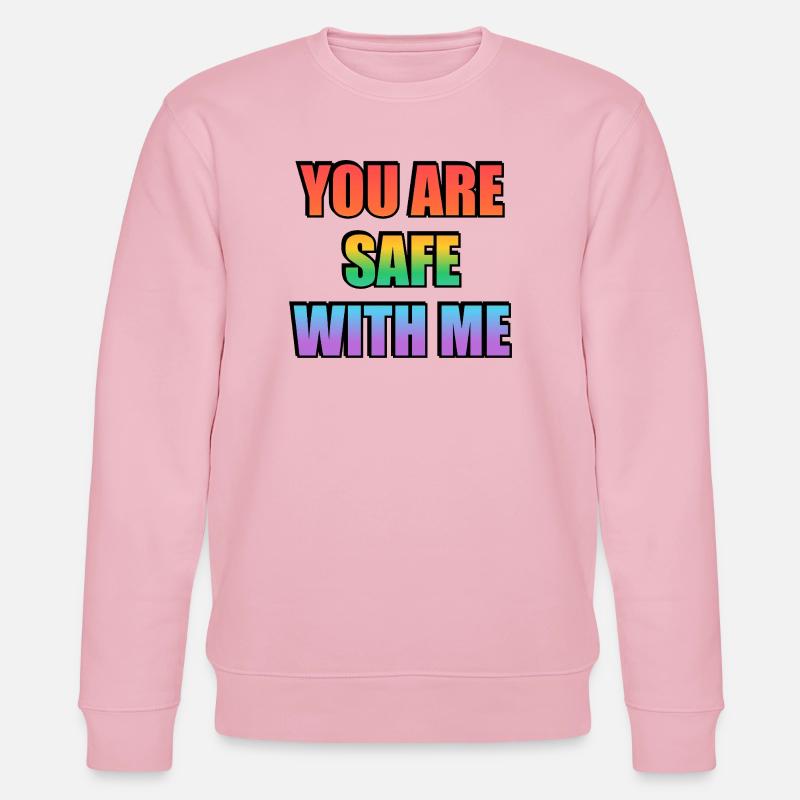 You Are Safe With Me Gradient - Stanley/Stella CHANGER Unisex Organic Sweatshirt - cotton pink