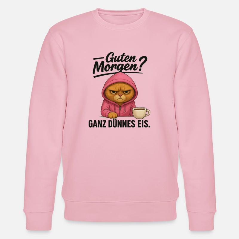 Katze ganz dünnes Eis - Stanley/Stella Unisex Bio-Sweatshirt CHANGER  - Hellrosa