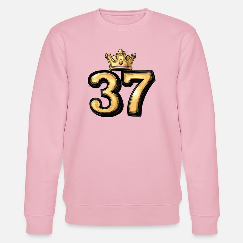 37 Zahl Krone - Stanley/Stella Unisex Bio-Sweatshirt CHANGER  - Hellrosa