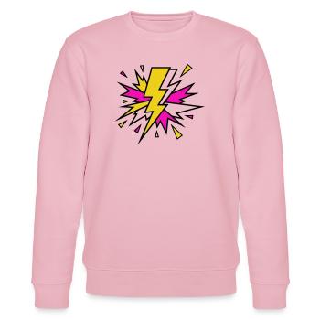 Yellow Beam Neon Explosion - Stanley/Stella CHANGER Unisex Organic Sweatshirt - cotton pink - Front - Jaron (178cm) & Liana (172cm)
