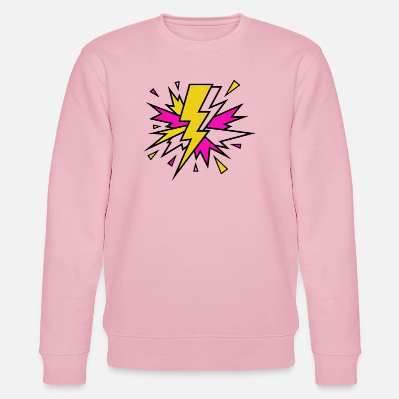 Gelber Strahl Neon-Explosion - Stanley/Stella Unisex Bio-Sweatshirt CHANGER  - Hellrosa