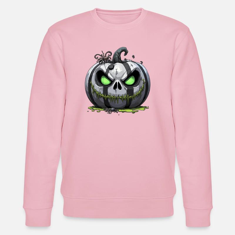 Citrouille zombie sinistre aux yeux verts - Sweat bio CHANGER Stanley/Stella Unisexe - rose pâle