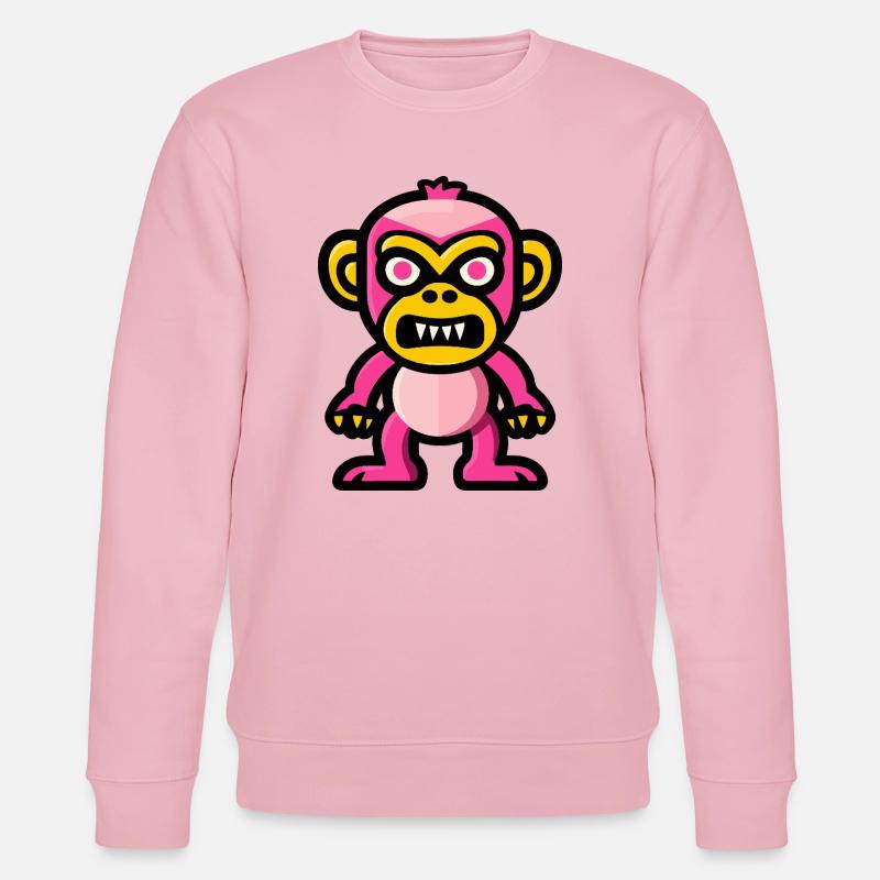 Affe Halloween Comic Lustig - Stanley/Stella Unisex Bio-Sweatshirt CHANGER  - Hellrosa