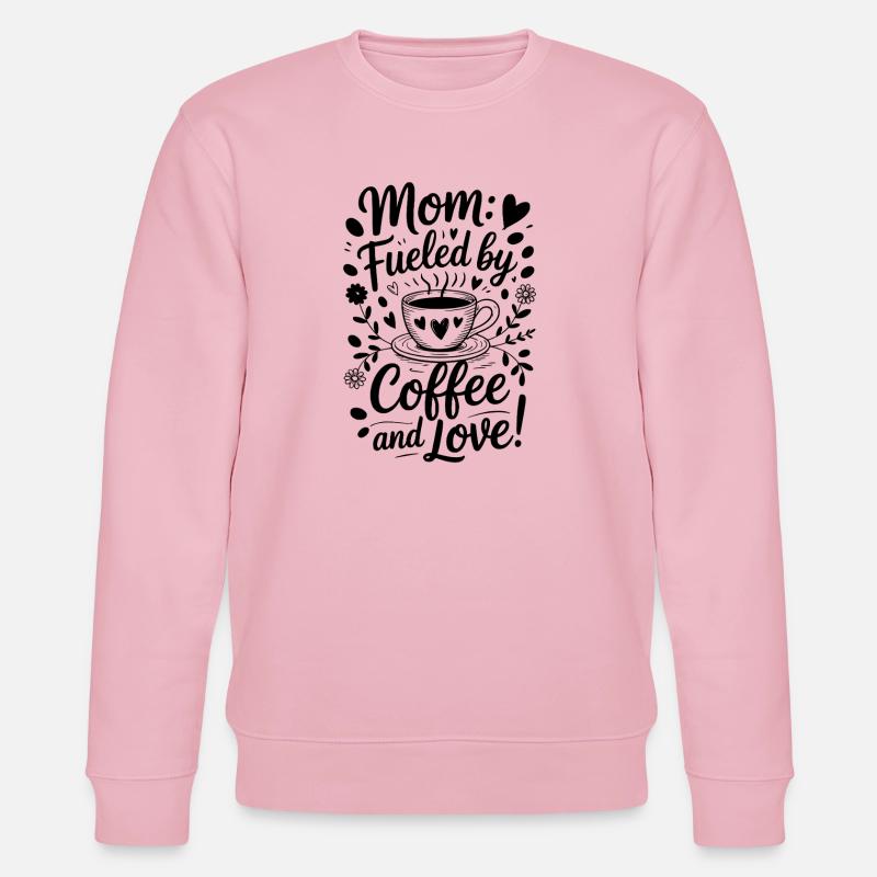 Café Maman Alimenté Caféine Mère - Sweat bio CHANGER Stanley/Stella Unisexe - rose pâle