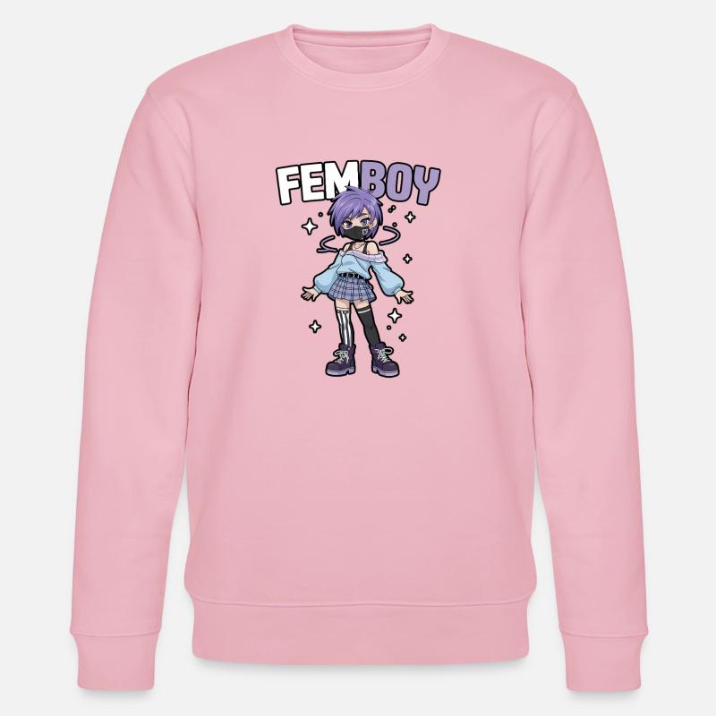 Femboy im Emo-Look mit Glitzer - Stanley/Stella Unisex Bio-Sweatshirt CHANGER - Hellrosa