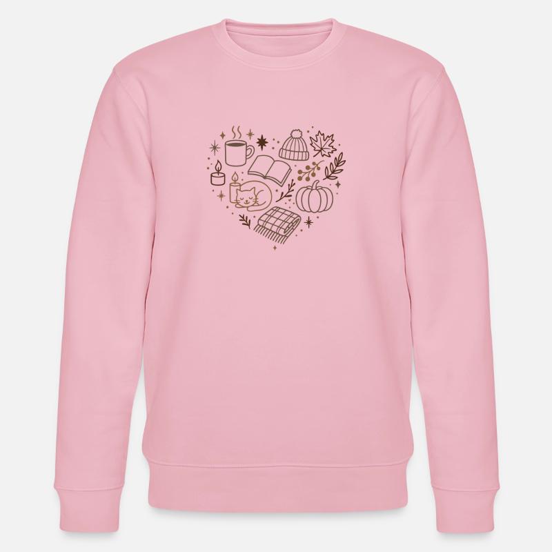 Herbstliche Kuschelabend Muster - Stanley/Stella Unisex Bio-Sweatshirt CHANGER  - Hellrosa