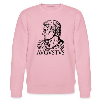 Augustus Roman Emperor "AVGVSTVS" History Tribute - Stanley/Stella CHANGER Unisex Organic Sweatshirt - cotton pink - Front - Jaron (178cm) & Liana (172cm)