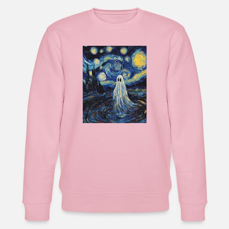 Fantôme Van Gogh Style Nuit étoilée - Sweat bio CHANGER Stanley/Stella Unisexe - rose pâle