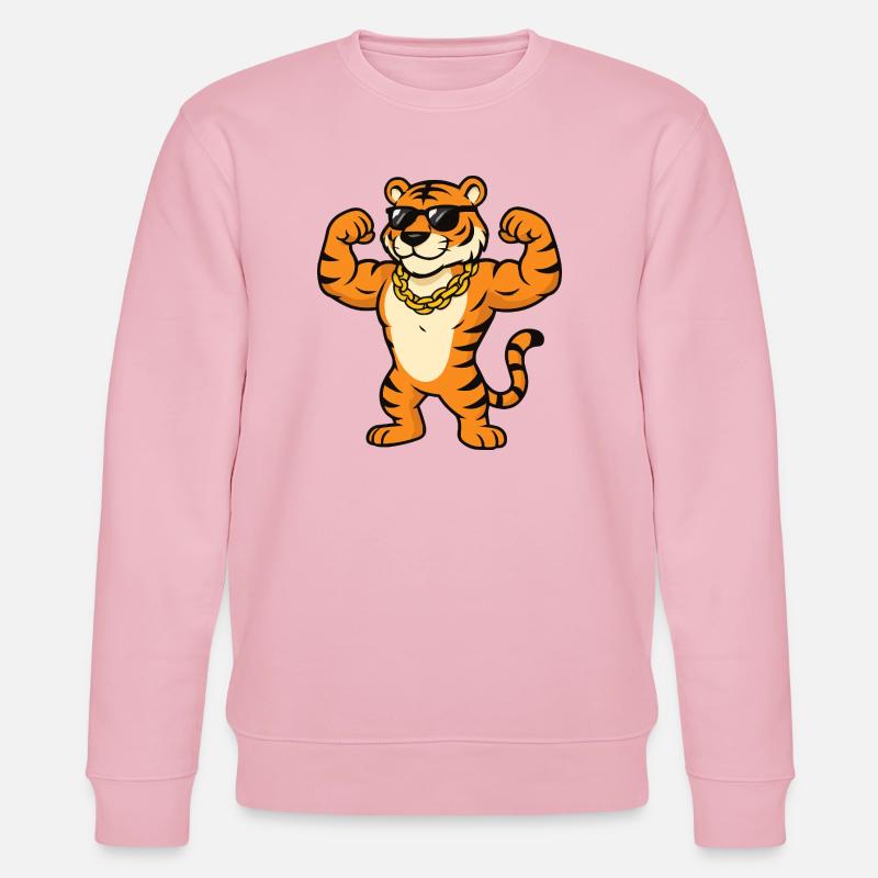 Tiger Sonnenbrille Bodybuilder - Stanley/Stella Unisex Bio-Sweatshirt CHANGER  - Hellrosa