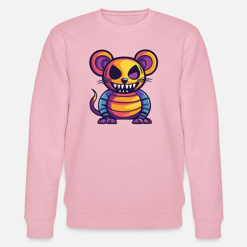 Mouse Halloween Comic Zombie - Stanley/Stella CHANGER Unisex Organic Sweatshirt - cotton pink