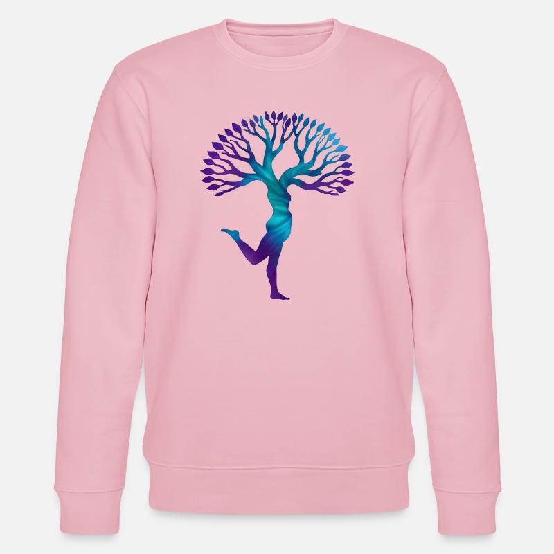 Energetic Human Tree Dance, YOGA TIME - Stanley/Stella CHANGER Unisex Organic Sweatshirt - cotton pink