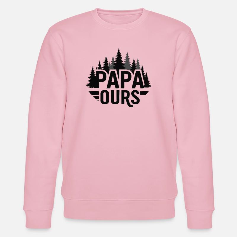 Papa Ourse Foret Silhouette - Sweat bio CHANGER Stanley/Stella Unisexe - rose pâle