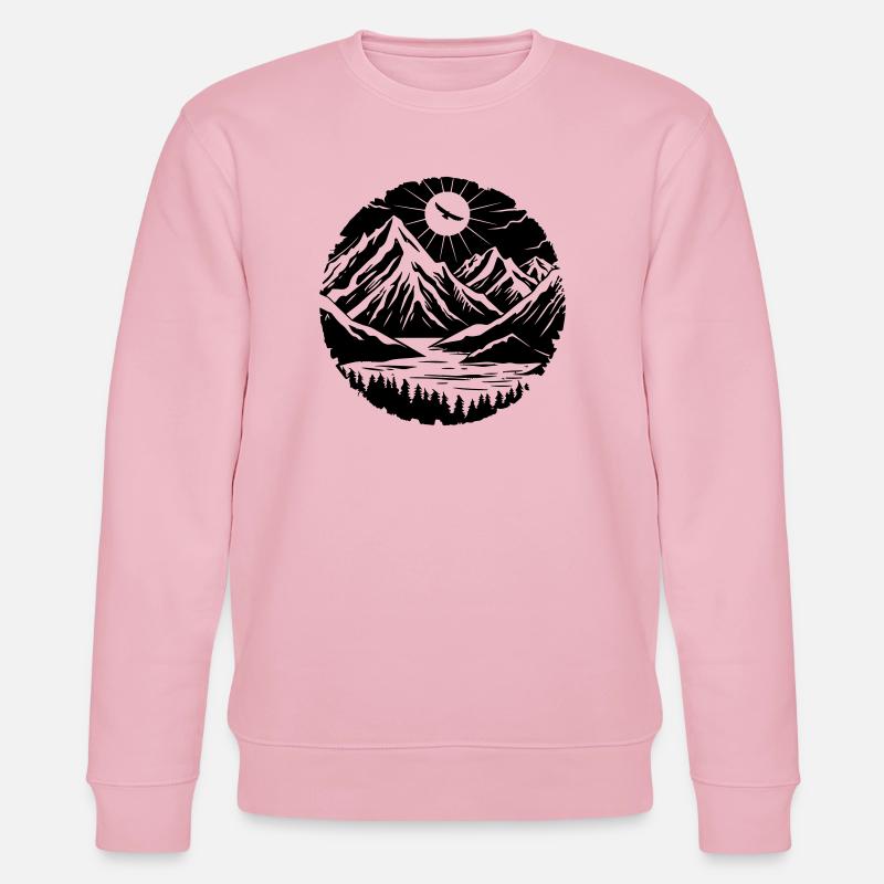 Berglandschaft Silhouette - Stanley/Stella Unisex Bio-Sweatshirt CHANGER  - Hellrosa