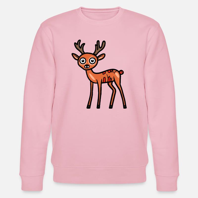 Deer Halloween Comic Funny - Stanley/Stella CHANGER Unisex Organic Sweatshirt - cotton pink