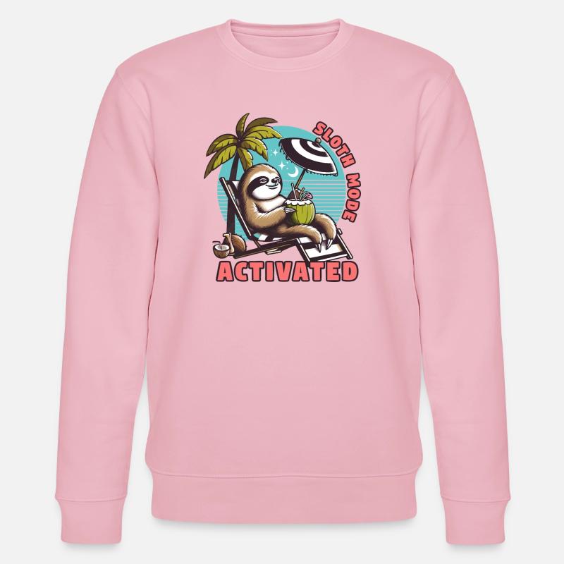 Faultiermodus - Sloth Mode Activated Faultier Rela - Stanley/Stella Unisex Bio-Sweatshirt CHANGER  - Hellrosa