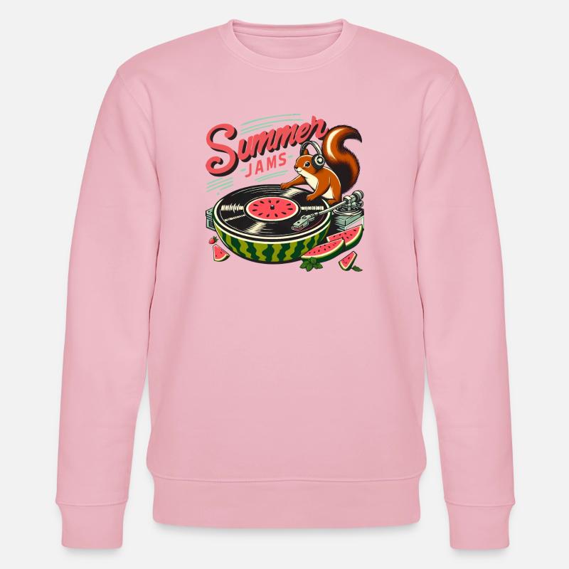 Summer Jams Musik - Eichhörnchen mit Melone - Stanley/Stella Unisex Bio-Sweatshirt CHANGER  - Hellrosa