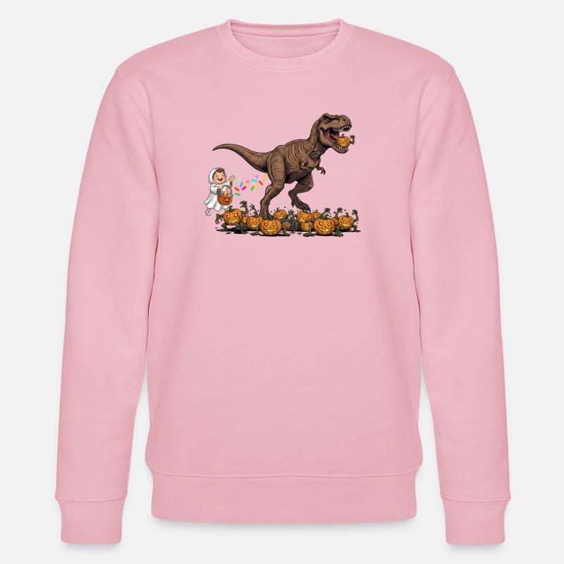 T-Rex Halloween DinoSpaß - Stanley/Stella Unisex Bio-Sweatshirt CHANGER - Hellrosa
