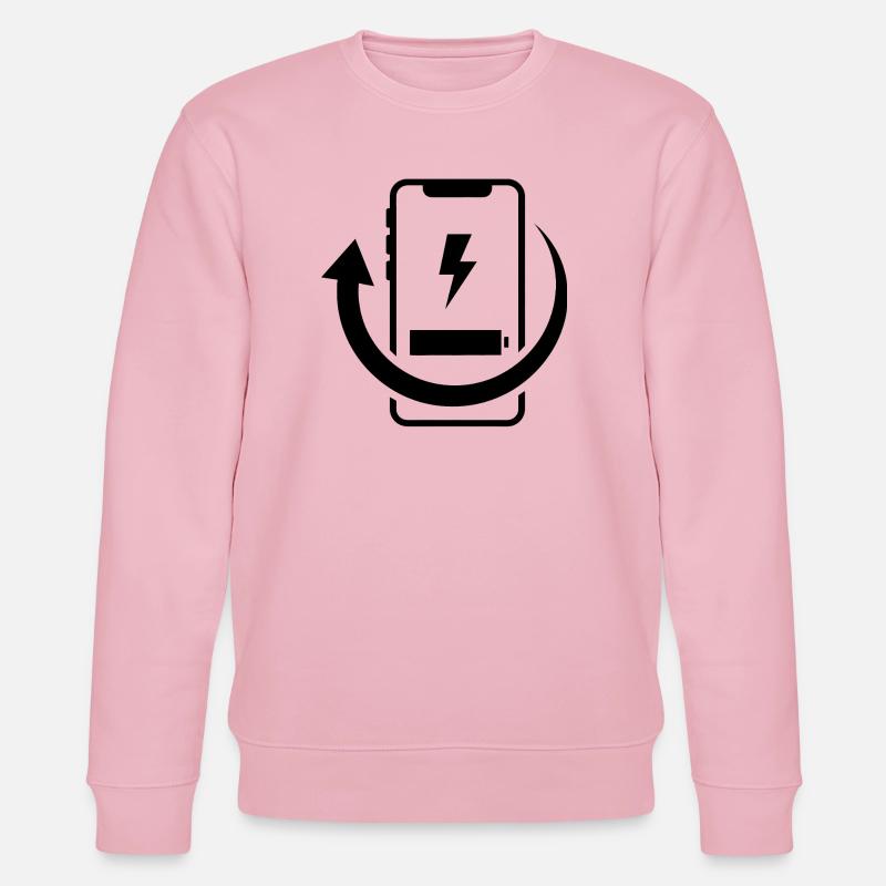 Blitzförmiger Energiekreis - Stanley/Stella Unisex Bio-Sweatshirt CHANGER  - Hellrosa