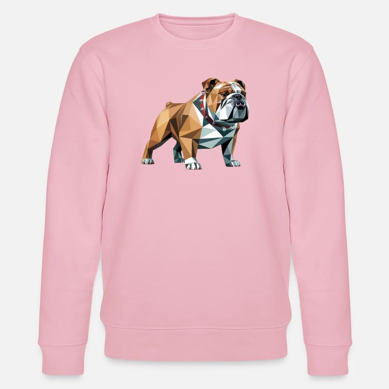 Bulldog - Cooles Low Poly Logo - Stanley/Stella Unisex Bio-Sweatshirt CHANGER  - Hellrosa