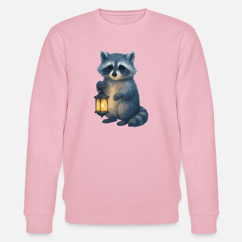 Raton laveur avec lanterne – Design d’hiver - Sweat bio CHANGER Stanley/Stella Unisexe - rose pâle