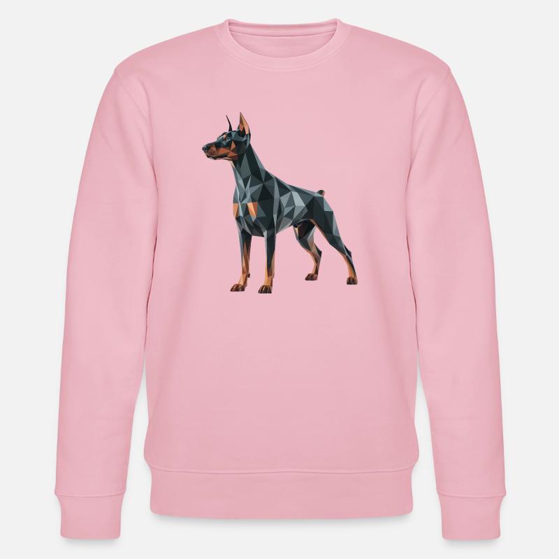 Doberman - Cool Low Poly  Logo - Sweat bio CHANGER Stanley/Stella Unisexe - rose pâle