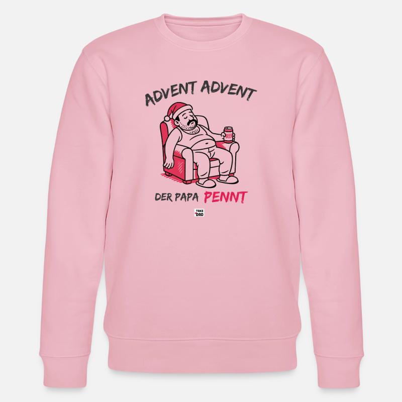 Advent, Advent, der Papa pennt - Stanley/Stella Unisex Bio-Sweatshirt CHANGER  - Hellrosa