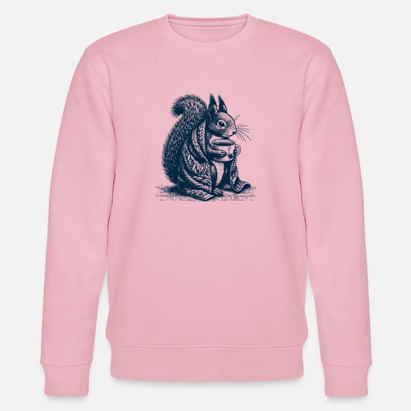 Eichhörnchen mit Tee - Stanley/Stella Unisex Bio-Sweatshirt CHANGER  - Hellrosa