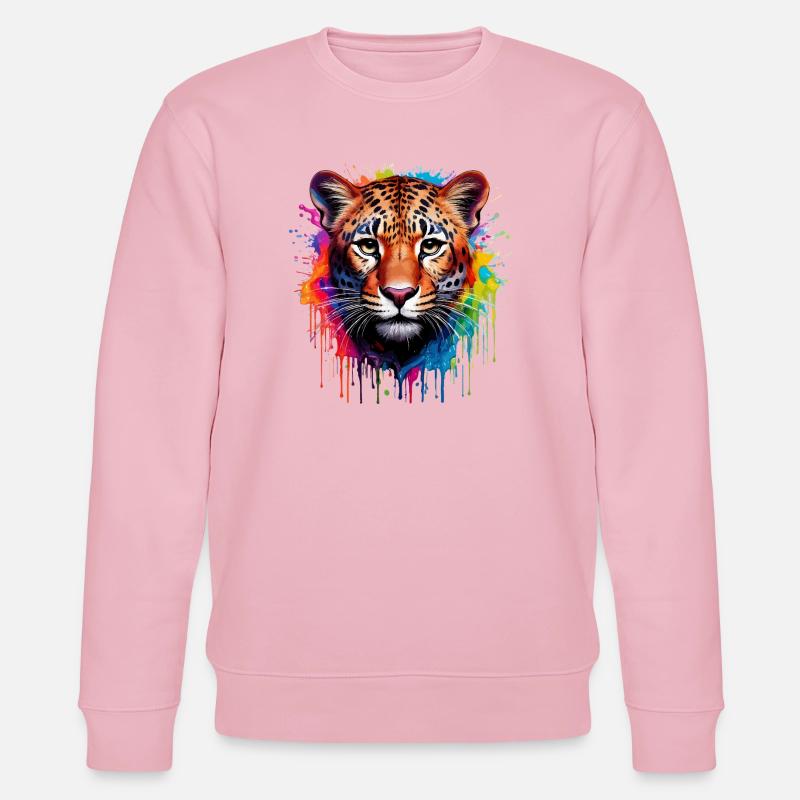 Leopard Farbexplosion Aquarell - Stanley/Stella Unisex Bio-Sweatshirt CHANGER  - Hellrosa