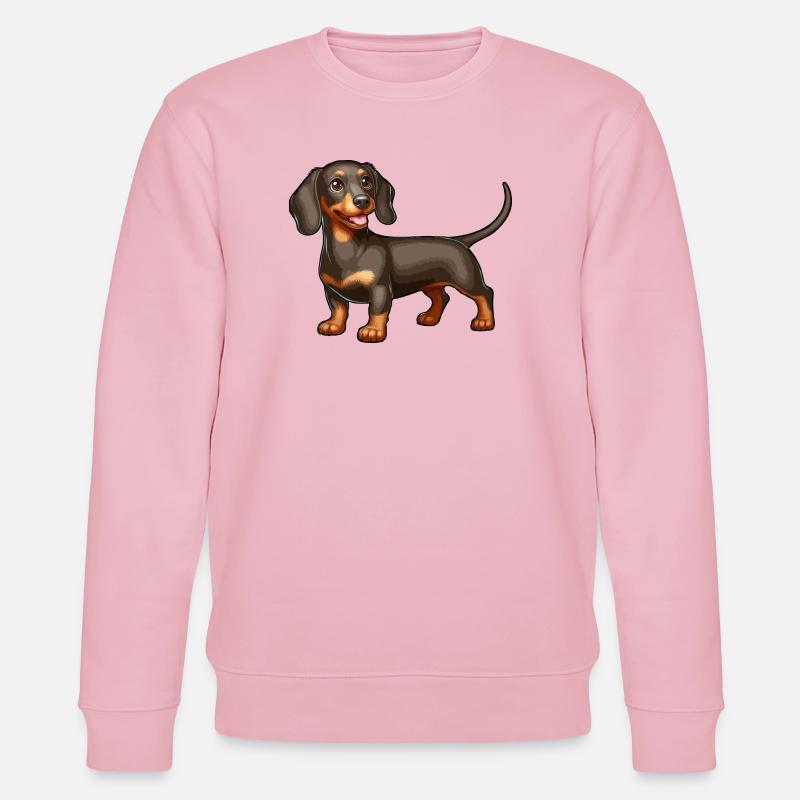 Glücklicher Dackelwelpe - Stanley/Stella Unisex Bio-Sweatshirt CHANGER  - Hellrosa