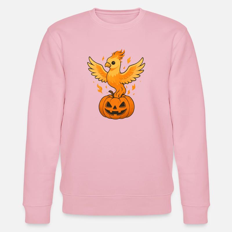 Feuriger Phönix über Kürbis - Stanley/Stella Unisex Bio-Sweatshirt CHANGER  - Hellrosa