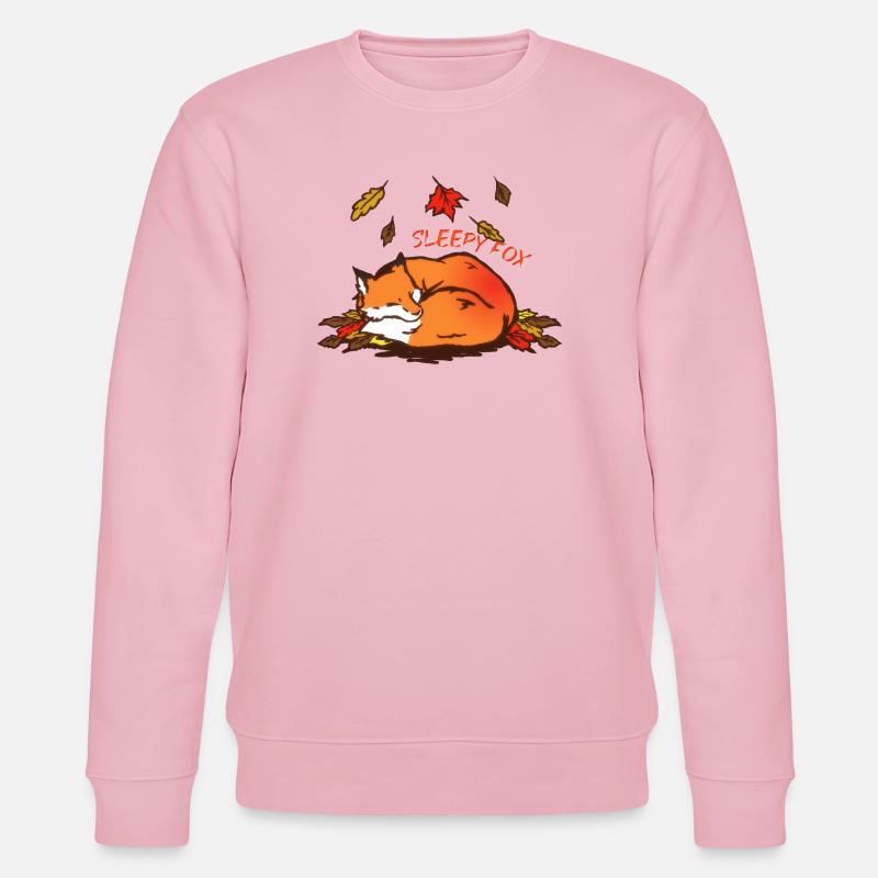 Schlafender Fuchs Herbsttraum Sleepy Fox - Stanley/Stella Unisex Bio-Sweatshirt CHANGER - Hellrosa
