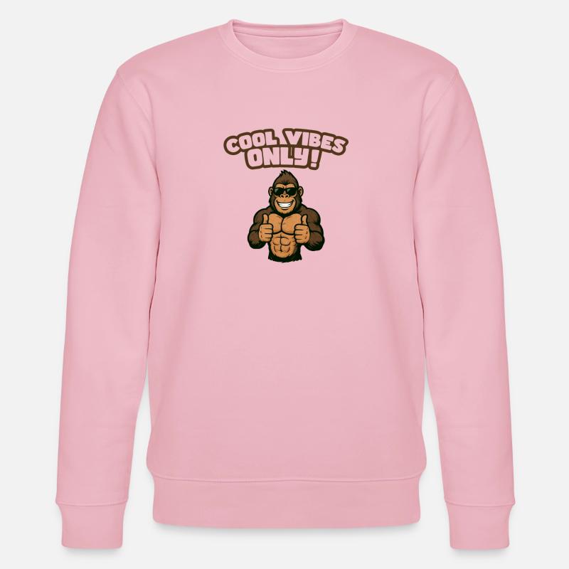 Gorilla mit Cool Vibes - Stanley/Stella Unisex Bio-Sweatshirt CHANGER  - Hellrosa