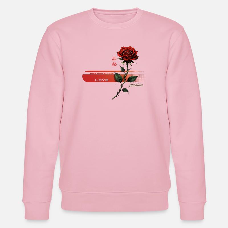 Purpurrote Rose der Leidenschaft - Stanley/Stella Unisex Bio-Sweatshirt CHANGER  - Hellrosa