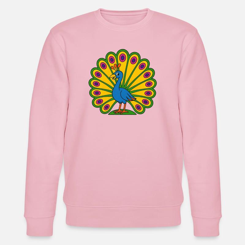 Lebendiger Pfauenfächer - Stanley/Stella Unisex Bio-Sweatshirt CHANGER  - Hellrosa