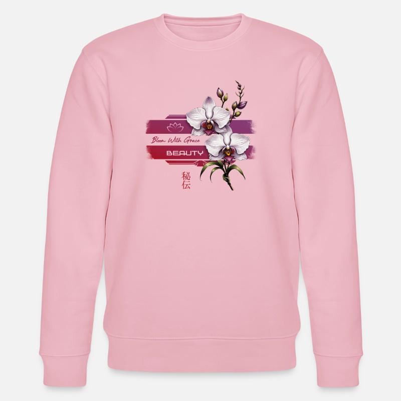 Orchideenblüte mit Anmut - Stanley/Stella Unisex Bio-Sweatshirt CHANGER  - Hellrosa