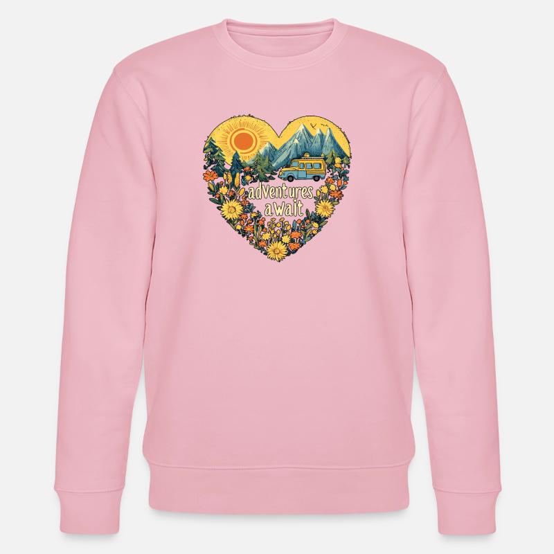 Des aventures de camping vous attendent - Sweat bio CHANGER Stanley/Stella Unisexe - rose pâle