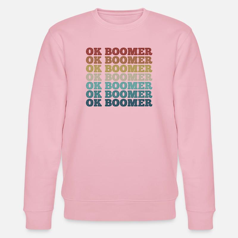 Retro Regenbogen Boomer - Stanley/Stella Unisex Bio-Sweatshirt CHANGER  - Hellrosa