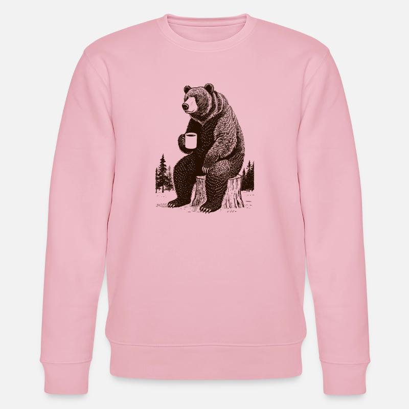 Müder Kaffee Bär - Stanley/Stella Unisex Bio-Sweatshirt CHANGER  - Hellrosa