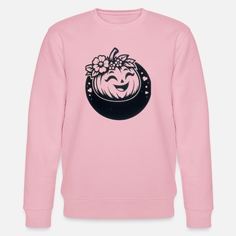 citrouille amicale avec des fleurs - Sweat bio CHANGER Stanley/Stella Unisexe - rose pâle