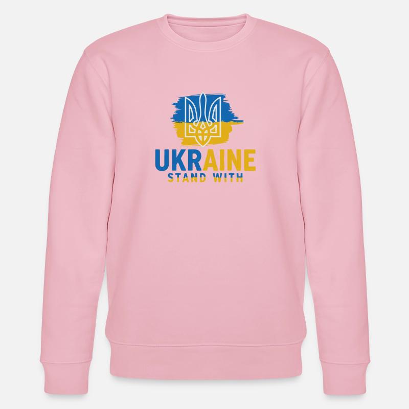 Ukrainische Flagge Emblem Ständer mit - Stanley/Stella Unisex Bio-Sweatshirt CHANGER  - Hellrosa