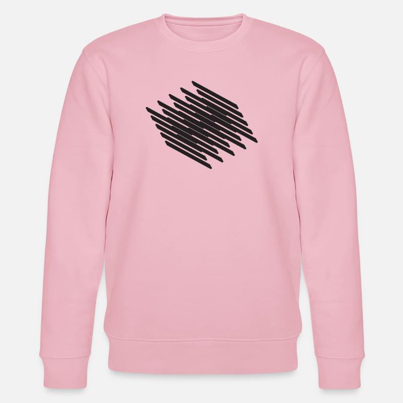 Diagonal Scribble Monochrome Pattern - Stanley/Stella CHANGER Unisex Organic Sweatshirt - cotton pink