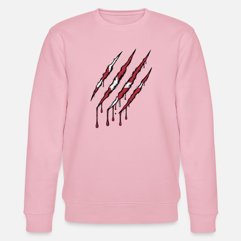 Danemark griffe grunge dannebrog drapeau scratch - Sweat bio CHANGER Stanley/Stella Unisexe - rose pâle
