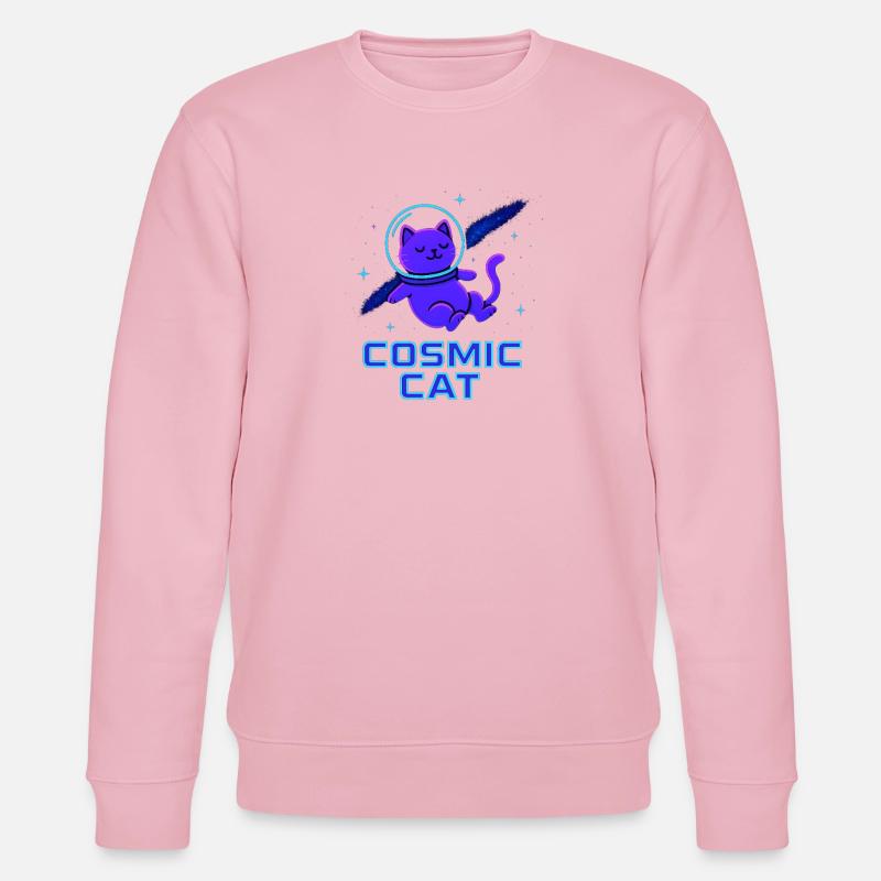 Kosmische Katze Neon - Stanley/Stella Unisex Bio-Sweatshirt CHANGER  - Hellrosa