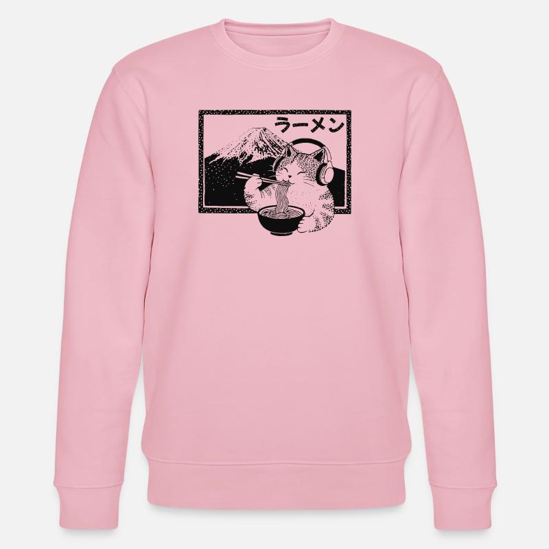 Ramen Kitten Mount Fuji - Stanley/Stella Unisex Bio-Sweatshirt CHANGER  - Hellrosa